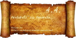 Andaházy Amanda névjegykártya